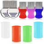 LABOTA 9 Pcs Lice Combs, Flea Combs, Hair Comb Double Sided Fine Tooth Combs, Removal Dandruff Comb with Metal Teeth, Stainless Steel Louse and Nit Comb for Head Lice Treatment