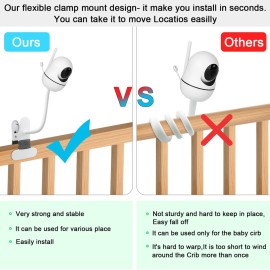 15.7 inches Baby Monitor Mount Compatible with HelloBaby HB65/HB6550/HB6550 pro/HB66/HB248,ANMEATE SM935E Baby Monitor Camera Flexible Clip Clamp Mount Long Gooseneck Arm 15.7 inches Baby Monitor Mount Compatible with HelloBaby HB65/HB6550/HB6550 pro/HB66/HB248,ANMEATE SM935E Baby Monitor Camera Flexible Clip Clamp Mount Long Gooseneck Arm
