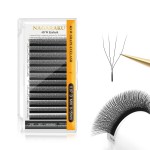 NAGARAKU 4D W Shape Eyelash Extension Supplies Natural Soft Volume 0.07mm D curl 8-15mm Mix Premade Fans Faux Mink Matte Black Cluster Easy Fanning False Lashes