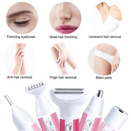 Electric Razor For Women Removal for Body Nose Hair Trimmer Face Shavers Eyebrow Legs Armpit Bikini Area Pubic Underarms Painless Rechargeable Portable 5 in 1 Womens Razors Set Electric Razor For Women Removal for Body Nose Hair Trimmer Face Shavers Eyebrow Legs Armpit Bikini Area Pubic Underarms Painless Rechargeable Portable 5 in 1 Womens Razors Set