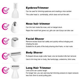 Electric Razor For Women Removal for Body Nose Hair Trimmer Face Shavers Eyebrow Legs Armpit Bikini Area Pubic Underarms Painless Rechargeable Portable 5 in 1 Womens Razors Set Electric Razor For Women Removal for Body Nose Hair Trimmer Face Shavers Eyebrow Legs Armpit Bikini Area Pubic Underarms Painless Rechargeable Portable 5 in 1 Womens Razors Set