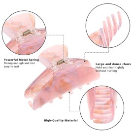 4Pcs Large Acrylic Hair Claw Clips - Strong Hold Thick Hair Banana Barrettes for Women Girls (Hair Clips, Banana(gray/champagne/green/pink)) 4Pcs Large Acrylic Hair Claw Clips - Strong Hold Thick Hair Banana Barrettes for Women Girls (Hair Clips, Banana(gray/champagne/green/pink))