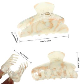 4Pcs Large Acrylic Hair Claw Clips - Strong Hold Thick Hair Banana Barrettes for Women Girls (Hair Clips, Banana(gray/champagne/green/pink)) 4Pcs Large Acrylic Hair Claw Clips - Strong Hold Thick Hair Banana Barrettes for Women Girls (Hair Clips, Banana(gray/champagne/green/pink))