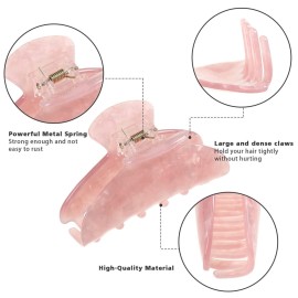 4Pcs Large Acrylic Hair Claw Clips - Hair Clips with Strong Hold for Thick Hair, Non-slip Banana Barrettes for Women Girls (Shell: light green/white/pink/blue) 4Pcs Large Acrylic Hair Claw Clips - Hair Clips with Strong Hold for Thick Hair, Non-slip Banana Barrettes for Women Girls (Shell: light green/white/pink/blue)