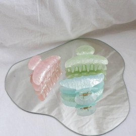 4Pcs Large Acrylic Hair Claw Clips - Hair Clips with Strong Hold for Thick Hair, Non-slip Banana Barrettes for Women Girls (Shell: light green/white/pink/blue) 4Pcs Large Acrylic Hair Claw Clips - Hair Clips with Strong Hold for Thick Hair, Non-slip Banana Barrettes for Women Girls (Shell: light green/white/pink/blue)
