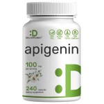 Apigenin, 100mg Per Serving, 240 Capsules - Raw Plant Extract from Chamomile Flower - Active Bioflavonoids & Antioxidants - Sleep & Relaxation Supplement - Non-GMO