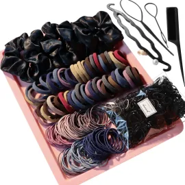 YANRONG 755PCS Hair Accessories for Woman Set Seamless Ponytail Holders Variety Hair Scrunchies Hair Bands Scrunchy Hair Ties For Thick and Curly (Mix) YANRONG 755PCS Hair Accessories for Woman Set Seamless Ponytail Holders Variety Hair Scrunchies Hair Bands Scrunchy Hair Ties For Thick and Curly (Mix)