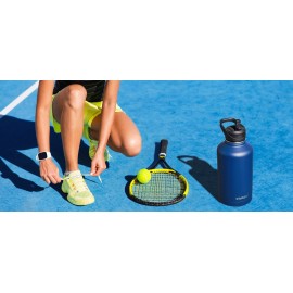 CIVAGO 32 oz Insulated Water Bottle With Straw, Stainless Steel Sports Water Cup Flask with 3 Lids (Straw, Spout and Handle Lid), Wide Mouth Travel Thermal Mug, Black