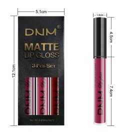 AMY\'S DIARY 3Pcs Dark Red Purple Matte Liquid Lipstick Sets, Matte Lipstick Lip Stain Long Lasting 24 Waterproof Lip Gloss Gift Set Matt Lipsticks Set for Women Lippies (Set01)