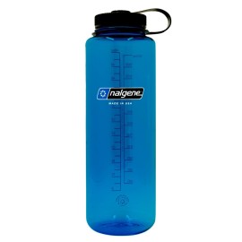 Nalgene Sustain Tritan BPA-Free Water Bottle Made with Material Derived from 50% Plastic Waste (using ISCC certified mass balance), 48 OZ, Wide Mouth, Blue