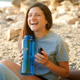 Nalgene Sustain Tritan BPA-Free Water Bottle Made with Material Derived from 50% Plastic Waste (using ISCC certified mass balance), 48 OZ, Wide Mouth, Blue Nalgene Sustain Tritan BPA-Free Water Bottle Made with Material Derived from 50% Plastic Waste (using ISCC certified mass balance), 48 OZ, Wide Mouth, Blue