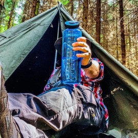 Nalgene Sustain Tritan BPA-Free Water Bottle Made with Material Derived from 50% Plastic Waste (using ISCC certified mass balance), 48 OZ, Wide Mouth, Blue Nalgene Sustain Tritan BPA-Free Water Bottle Made with Material Derived from 50% Plastic Waste (using ISCC certified mass balance), 48 OZ, Wide Mouth, Blue