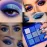 AMY\'S DIARY Blue Eyeshadow Palette Eye shadow Makeup,Navy Blue Eyeshadow Shiny Sparkle Shimmer Glitter Eyeshadow Waterproof Pallete,royal blue Glitter Blue Eye Make Up