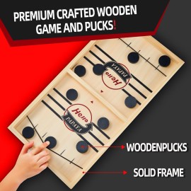 HELLO PAPAYA Foldable Fast Sling Puck Game with Chess Board and Checkers Board, Tic Tac Toe. Wooden Air Hockey Family Night,Table Games Gifts for Adults and Kids HELLO PAPAYA Foldable Fast Sling Puck Game with Chess Board and Checkers Board, Tic Tac Toe. Wooden Air Hockey Family Night,Table Games Gifts for Adults and Kids