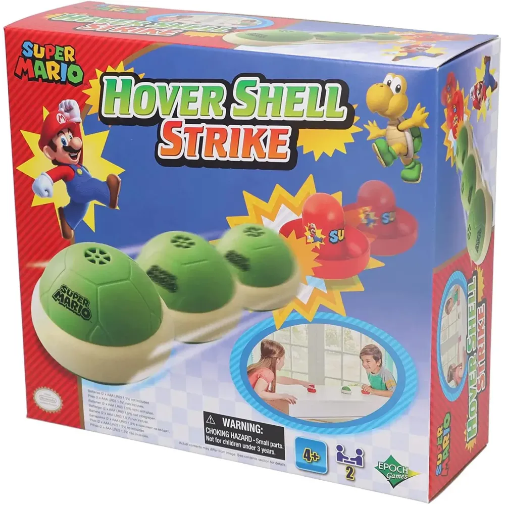 EPOCH Games Super Mario Hover Shell Strike - Tabletop or Floor Multiplayer Sports Game for Ages 4+