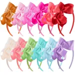 SIQUK 12 Pieces Bow Headbands for Girls Headband with Bow Ribbon Headband Hair Bows Headband Boutique Grosgrain Bow Headband, 12 Colors