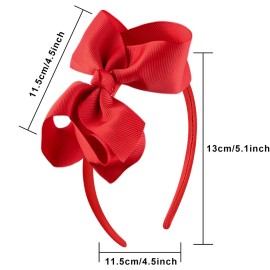 SIQUK 12 Pieces Bow Headbands for Girls Headband with Bow Ribbon Headband Hair Bows Headband Boutique Grosgrain Bow Headband, 12 Colors