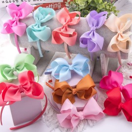 SIQUK 12 Pieces Bow Headbands for Girls Headband with Bow Ribbon Headband Hair Bows Headband Boutique Grosgrain Bow Headband, 12 Colors