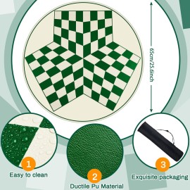 Three Player Chess Set - 48 Colored 3D Weighted Pieces & 24 Inch PU Leather Board - Adults Game