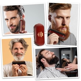 Beard Brush, 100% Boar Bristle Natural Black Walnut Wood Beard Comb Hair Mustache Shaving Brush Facial Hair Brush Beard Brush, 100% Boar Bristle Natural Black Walnut Wood Beard Comb Hair Mustache Shaving Brush Facial Hair Brush