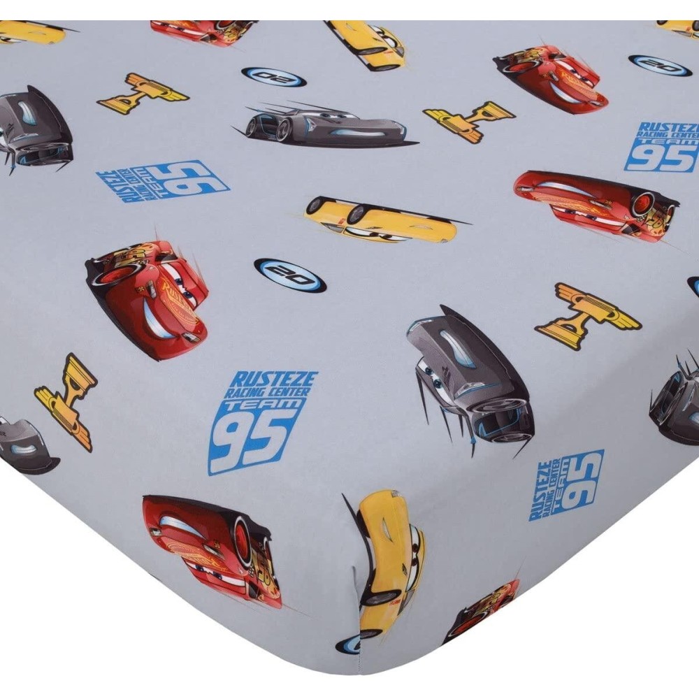 Disney Cars Fitted Crib Sheet 100% Soft Breathable Microfiber, Baby Sheet, Fits Standard Size Crib Mattress 28in x 52in, Gray Disney Cars Fitted Crib Sheet 100% Soft Breathable Microfiber, Baby Sheet, Fits Standard Size Crib Mattress 28in x 52in, Gray