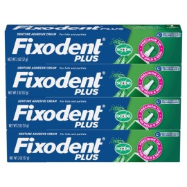 Fixodent Plus Scope Secure Denture Adhesive 2.0oz (Pack of 4)