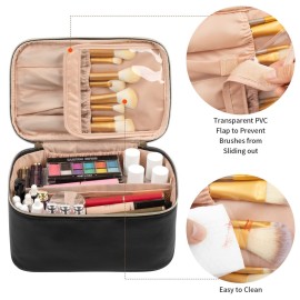 OCHEAL Makeup Bag, Portable Cosmetic Bag, Large Capacity Travel Makeup Case Organizer, Black For Women Toiletry Bag for Girls Traveling With Handle and Divider OCHEAL Makeup Bag, Portable Cosmetic Bag, Large Capacity Travel Makeup Case Organizer, Black For Women Toiletry Bag for Girls Traveling With Handle and Divider