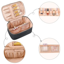 OCHEAL Makeup Bag, Portable Cosmetic Bag, Large Capacity Travel Makeup Case Organizer, Black For Women Toiletry Bag for Girls Traveling With Handle and Divider OCHEAL Makeup Bag, Portable Cosmetic Bag, Large Capacity Travel Makeup Case Organizer, Black For Women Toiletry Bag for Girls Traveling With Handle and Divider