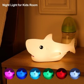 ZKLiLi Shark Night Light for Kids, Shark Lights for Boys & Girls - Christmas Gifts, Kids & Teens Room Decor, Silicone Animal Night Lamp Gift ZKLiLi Shark Night Light for Kids, Shark Lights for Boys & Girls - Christmas Gifts, Kids & Teens Room Decor, Silicone Animal Night Lamp Gift