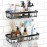 Moforoco Shower Caddy Shelf Organizer Rack, Self Adhesive Black Bathroom Shelves Basket, Home Farmhouse Wall Inside Organization and Storage Decor Rv Accessories, First Camper Apartment Essentials