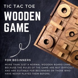NUTTA - TicTacToe Wooden Game Size 5.5 X 5.5 inches Tic Tac Toe Wooden Board Games Coffee Table Desk Toy Fun Game Friends and Family Adult Games Travel Backyard Indoor Outdoor Decorative Decor Room NUTTA - TicTacToe Wooden Game Size 5.5 X 5.5 inches Tic Tac Toe Wooden Board Games Coffee Table Desk Toy Fun Game Friends and Family Adult Games Travel Backyard Indoor Outdoor Decorative Decor Room