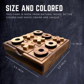 NUTTA - TicTacToe Wooden Game Size 5.5 X 5.5 inches Tic Tac Toe Wooden Board Games Coffee Table Desk Toy Fun Game Friends and Family Adult Games Travel Backyard Indoor Outdoor Decorative Decor Room NUTTA - TicTacToe Wooden Game Size 5.5 X 5.5 inches Tic Tac Toe Wooden Board Games Coffee Table Desk Toy Fun Game Friends and Family Adult Games Travel Backyard Indoor Outdoor Decorative Decor Room