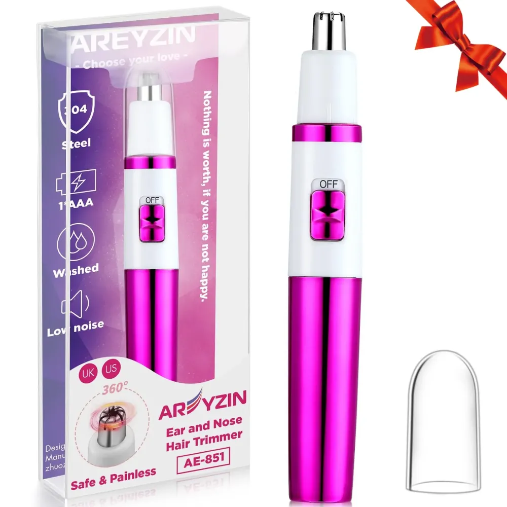 AREYZIN Nose Trimmer for Women Ladies Painless Ear and Nose Hair Trimmer for Men Eyebrow Facial Ear Hair Trimmer Nose Hair Clippers Professional, Waterproof, Dual-Edge Blade, Purple AREYZIN Nose Trimmer for Women Ladies Painless Ear and Nose Hair Trimmer for Men Eyebrow Facial Ear Hair Trimmer Nose Hair Clippers Professional, Waterproof, Dual-Edge Blade, Purple