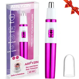 AREYZIN Nose Trimmer for Women Ladies Painless Ear and Nose Hair Trimmer for Men Eyebrow Facial Ear Hair Trimmer Nose Hair Clippers Professional, Waterproof, Dual-Edge Blade, Purple AREYZIN Nose Trimmer for Women Ladies Painless Ear and Nose Hair Trimmer for Men Eyebrow Facial Ear Hair Trimmer Nose Hair Clippers Professional, Waterproof, Dual-Edge Blade, Purple