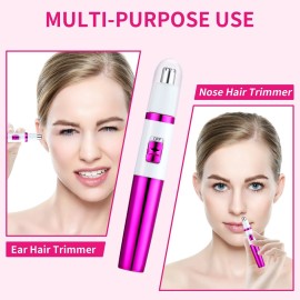 AREYZIN Nose Trimmer for Women Ladies Painless Ear and Nose Hair Trimmer for Men Eyebrow Facial Ear Hair Trimmer Nose Hair Clippers Professional, Waterproof, Dual-Edge Blade, Purple AREYZIN Nose Trimmer for Women Ladies Painless Ear and Nose Hair Trimmer for Men Eyebrow Facial Ear Hair Trimmer Nose Hair Clippers Professional, Waterproof, Dual-Edge Blade, Purple