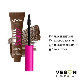 NYX PROFESSIONAL MAKEUP Thick It Stick It Thickening Brow Mascara, Eyebrow Gel - Brunette NYX PROFESSIONAL MAKEUP Thick It Stick It Thickening Brow Mascara, Eyebrow Gel - Brunette