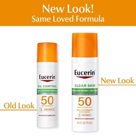 Eucerin Sun Clear Skin Face Sunscreen Lotion SPF 50 for Acne Prone Skin, Hypoallergenic, Fragrance Free Sunscreen SPF 50 with Oil-Absorbing Minerals, 2.5 Fl Oz Bottle Eucerin Sun Clear Skin Face Sunscreen Lotion SPF 50 for Acne Prone Skin, Hypoallergenic, Fragrance Free Sunscreen SPF 50 with Oil-Absorbing Minerals, 2.5 Fl Oz Bottle