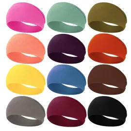 RITOPER Women\'s Workout Wide Headbands - Non Slip, Super Soft Yoga Running Exercise Bands, Elastic Sweat and Hair Wraps