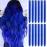 GPOVVIMX 12 PCS Blue Hair Extensions Clip in, Colored Party Highlights Extension for Kids Girls Synthetic Hairpiece Straight 22 inch