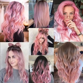 12 PCS Pink Hair Extensions Clip in, Colored Party Highlights Extension for Kids Girls Synthetic Hairpiece Straight 22 inch 12 PCS Pink Hair Extensions Clip in, Colored Party Highlights Extension for Kids Girls Synthetic Hairpiece Straight 22 inch