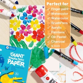 Jar Melo Finger Paint Paper 30 Sheets,10 X 15 Large Finger Painting Paper Pad for Kids,Acid Free, 101 Lb(150 GSM)