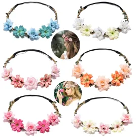 Women Headpieces Collection Accessories - 6 PCS Boho Hair Wreaths, Flower Crowns, Tiaras for , Brides, Bridesmaids, Flower Girls, Weddings Women Headpieces Collection Accessories - 6 PCS Boho Hair Wreaths, Flower Crowns, Tiaras for , Brides, Bridesmaids, Flower Girls, Weddings