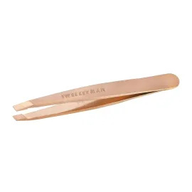 Tweezerman Rose Gold Mini Slant Tweezer - Tweezers for Eyebrows, Travel Tweezers for Eyebrows, Facial Hair, Ingrown Hair
