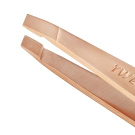 Tweezerman Rose Gold Mini Slant Tweezer - Tweezers for Eyebrows, Travel Tweezers for Eyebrows, Facial Hair, Ingrown Hair Tweezerman Rose Gold Mini Slant Tweezer - Tweezers for Eyebrows, Travel Tweezers for Eyebrows, Facial Hair, Ingrown Hair