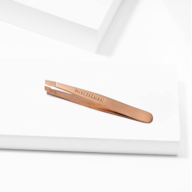 Tweezerman Rose Gold Mini Slant Tweezer - Tweezers for Eyebrows, Travel Tweezers for Eyebrows, Facial Hair, Ingrown Hair Tweezerman Rose Gold Mini Slant Tweezer - Tweezers for Eyebrows, Travel Tweezers for Eyebrows, Facial Hair, Ingrown Hair