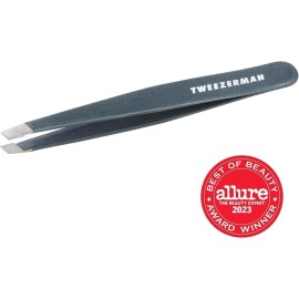 Tweezerman Stainless Steel Slant Tweezer - Eyebrow Tweezers for Women and Men (Blue Stone) Tweezerman Stainless Steel Slant Tweezer - Eyebrow Tweezers for Women and Men (Blue Stone)