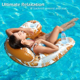 Jasonwell Inflatable Pool Float Chair - 2 Pack Pool Floaties Chair Floats Loungers for Swimming Pools Floating Lounger with Cup Holders Toy Party Floaties for Adults L Jasonwell Inflatable Pool Float Chair - 2 Pack Pool Floaties Chair Floats Loungers for Swimming Pools Floating Lounger with Cup Holders Toy Party Floaties for Adults L