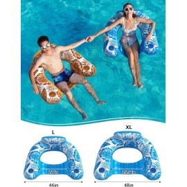 Jasonwell Inflatable Pool Float Chair - 2 Pack Pool Floaties Chair Floats Loungers for Swimming Pools Floating Lounger with Cup Holders Toy Party Floaties for Adults L Jasonwell Inflatable Pool Float Chair - 2 Pack Pool Floaties Chair Floats Loungers for Swimming Pools Floating Lounger with Cup Holders Toy Party Floaties for Adults L