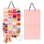 Vimiv Hair Bows Holder & Organizer w/Large Capacity, 16 Ribbons,Bows Organizer, Baby Hair Accessory Storage Display with Sturdy Rope, Wall Hanging for Girl Room & Nursery Decor