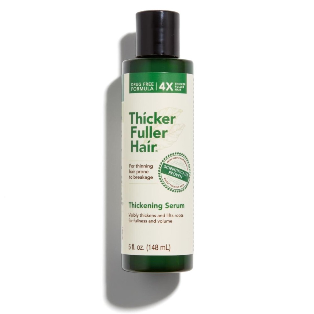 Thicker Fuller Hair Thickening Serum - Thinning Hair Treatment - Hair Volumizer Serum with Natural Ingredients - Fights Breakage - 5 oz Thicker Fuller Hair Thickening Serum - Thinning Hair Treatment - Hair Volumizer Serum with Natural Ingredients - Fights Breakage - 5 oz